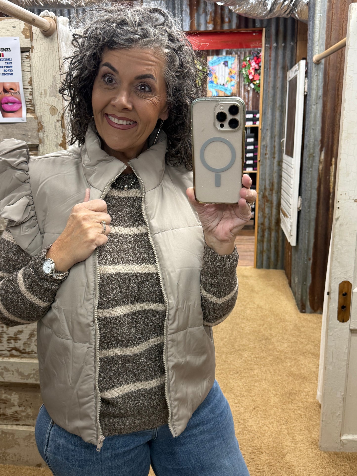 Two Tone Brown Sweater