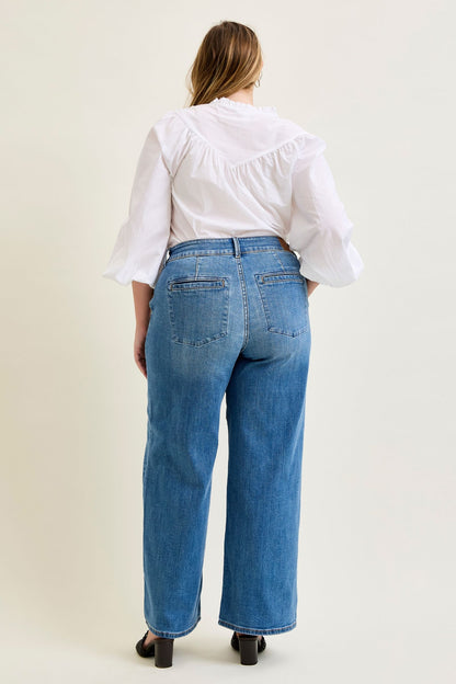 Judy Blue HW W/Trouser Styling Long 34" Length Jeans 82696