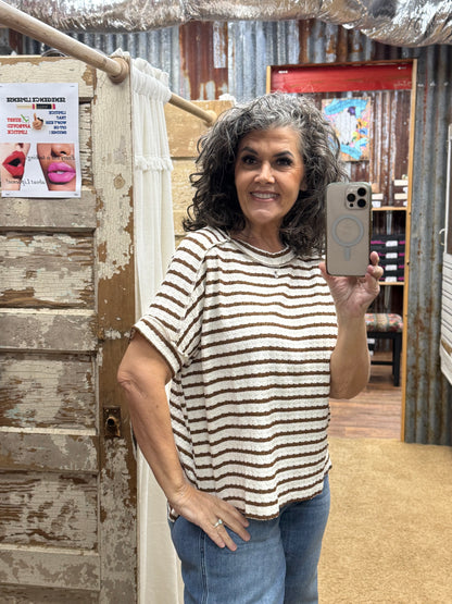 Stripe Jacquard Tops