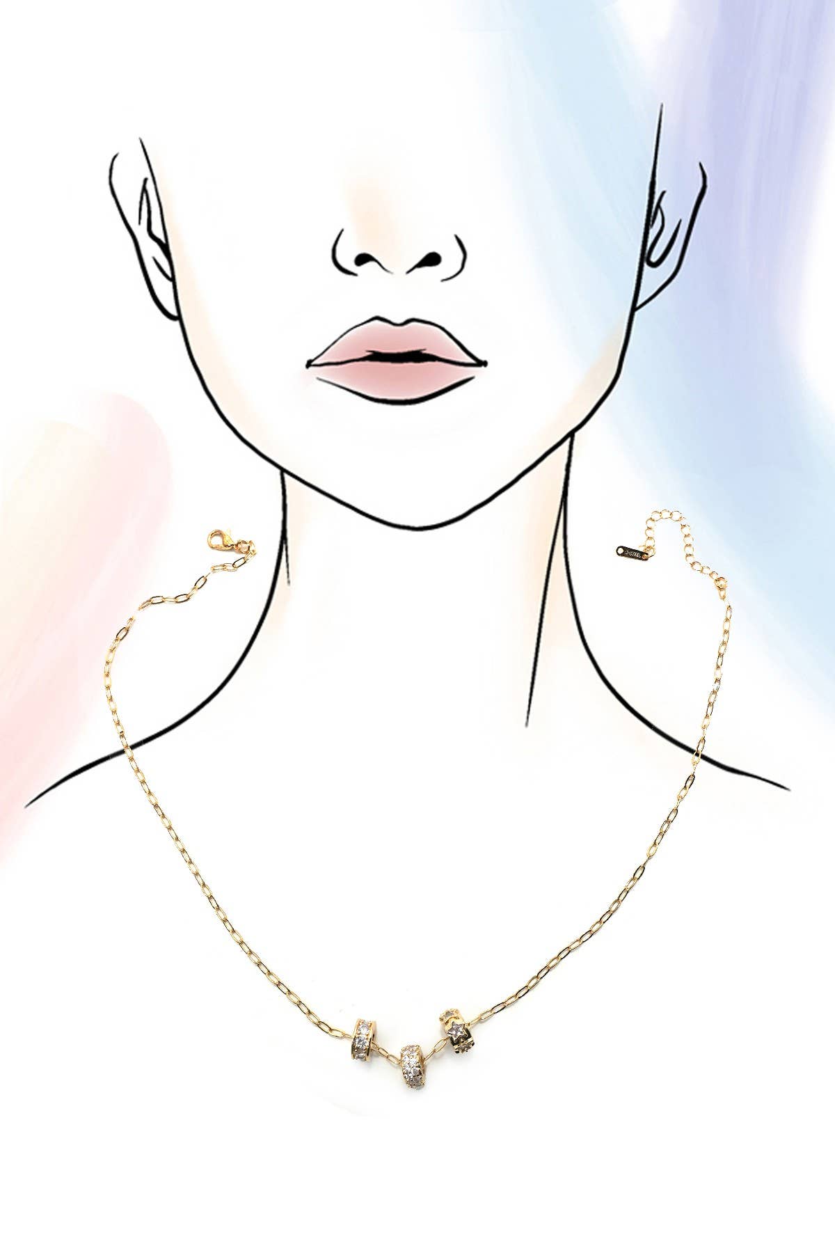 18K STAINLESS STEEL TARNISH FREE BARREL NECKLACE GOLD