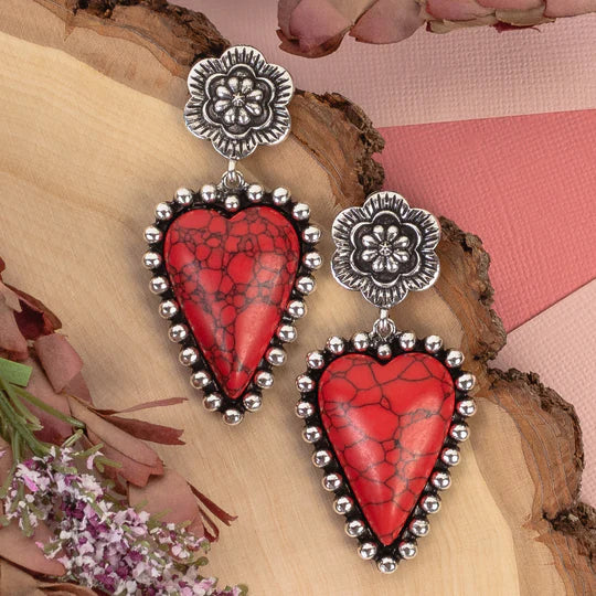 Blossom Heart Necklace - Red Set