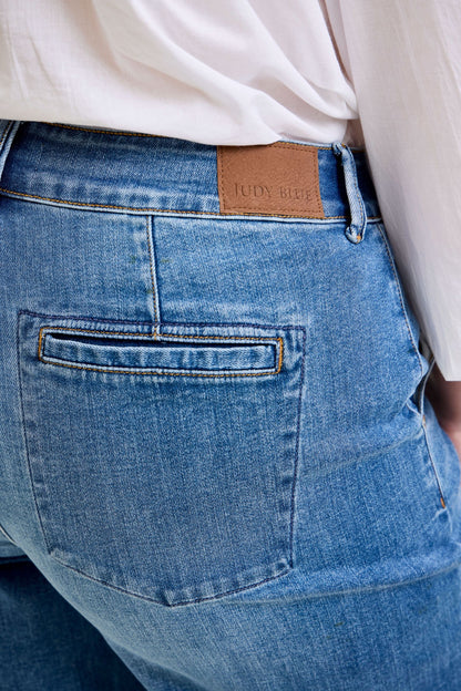 Judy Blue HW W/Trouser Styling Long 34" Length Jeans 82696