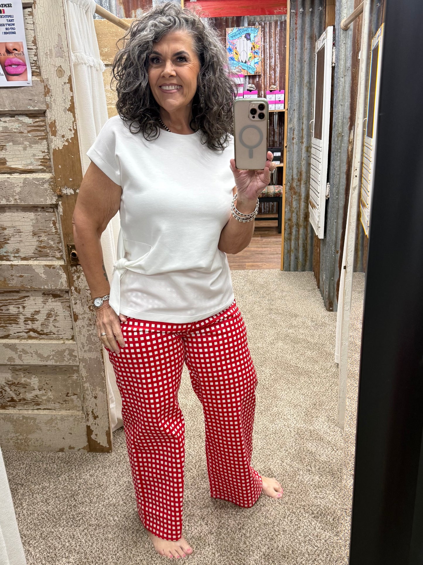 Red Checkered Entro Pants