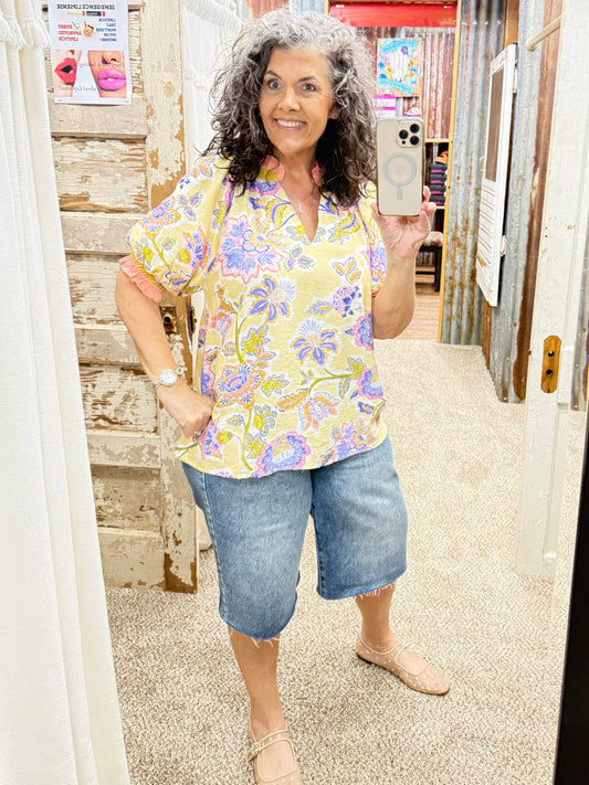 UMGEE Honey Floral Print Top