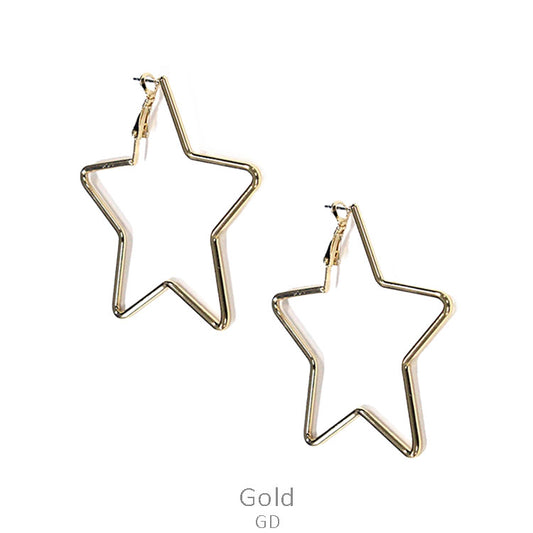 Outline Gold Star Earring