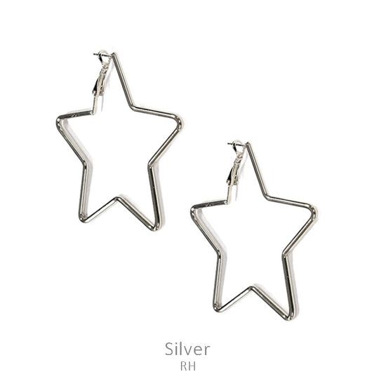 Outline Silver Star Earring