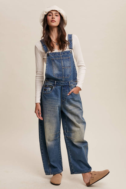 Barrel Jean Denim Overalls