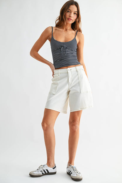 Off White Denim Baggy Jort