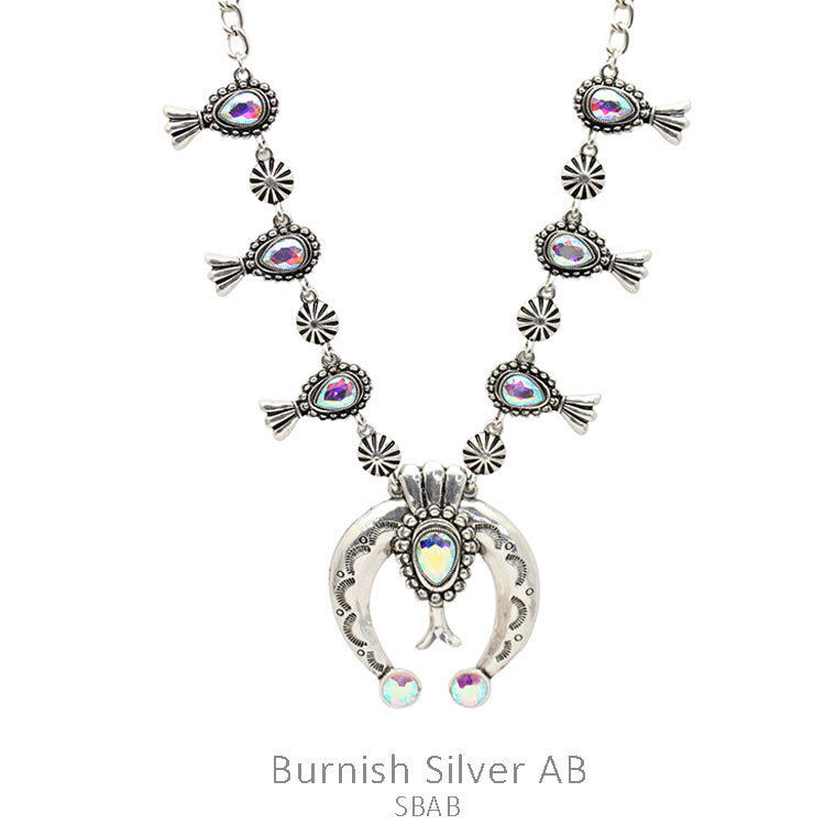 Crystal Squash Blossom AB Necklace Set