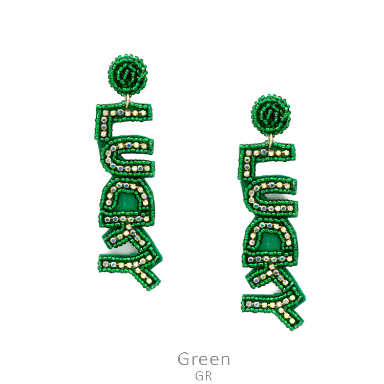 Green Lucky Earrings
