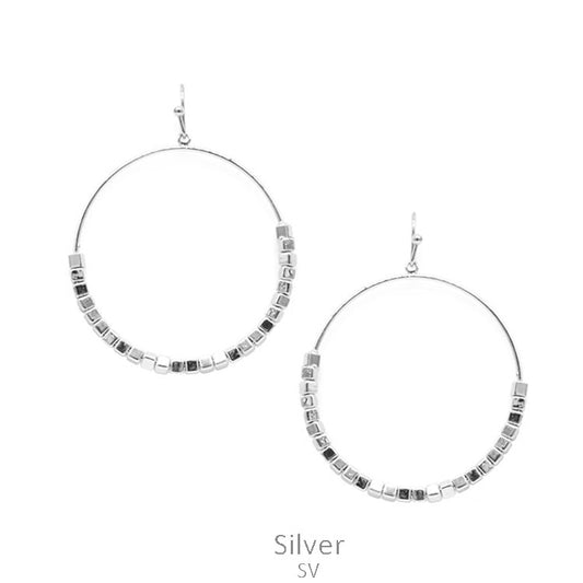 Silver Round Earrings