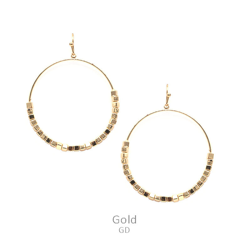 Gold Round Earrings