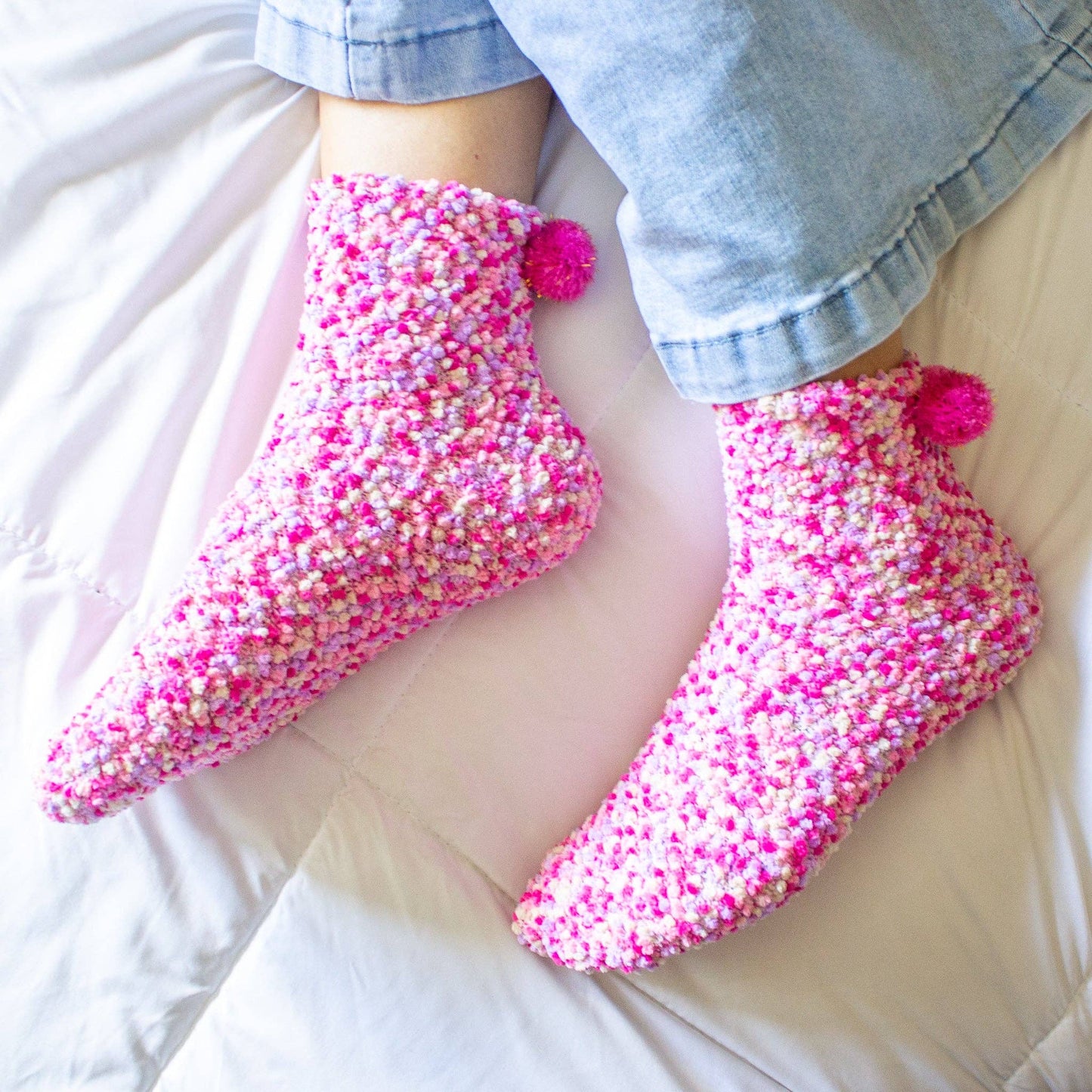 Cozy Cupcake Socks | 9 Colors: Fuchsia