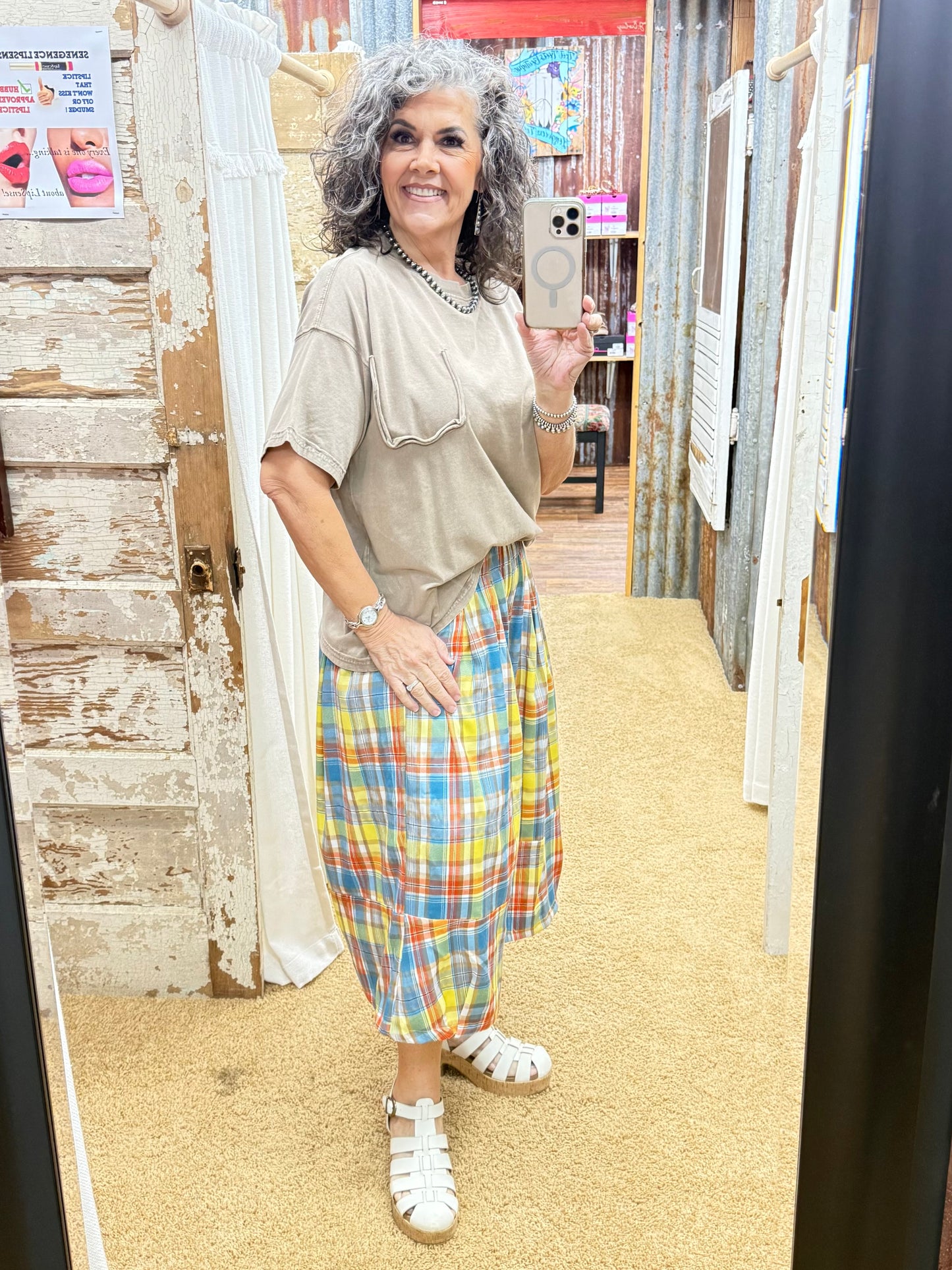 MOCHA WASHED COTTON JERSEY BOXY TUNIC