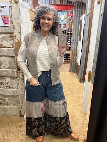 Bohemiam Patchwork Denim Pants