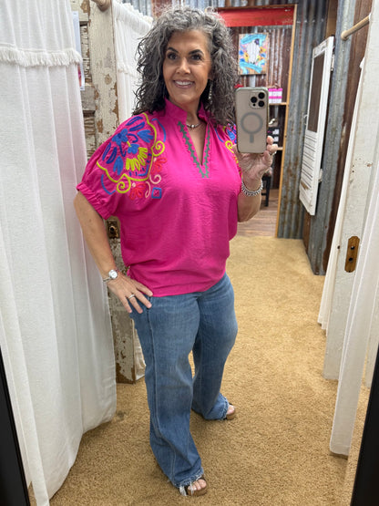 Fuschia Fiesta Blouse