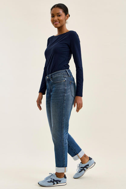 Judy Blue MR BILLIE Boyfriend DK Cozy Indigo Jeans (Knit Indigo) 881126