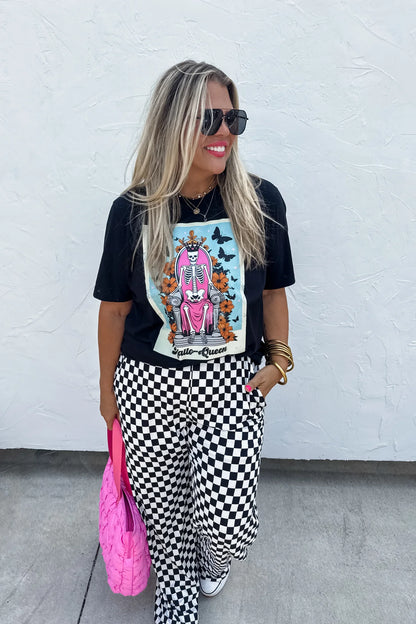 BOLD BLOCK CHECKER PANTS & CHECK ME OUT SIDE SLIT TOP