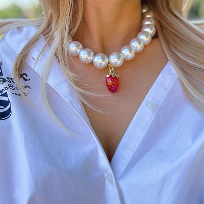 Color Bauble Sweet Fruit Lovely Necklace: Lemon