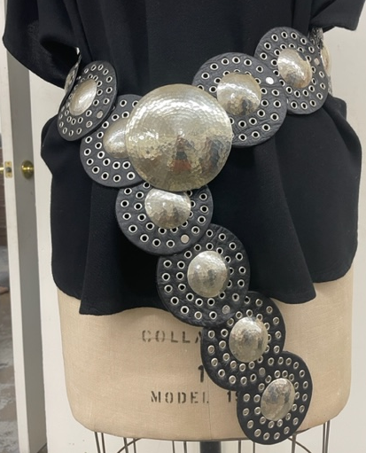 Black Leather Concho Belt