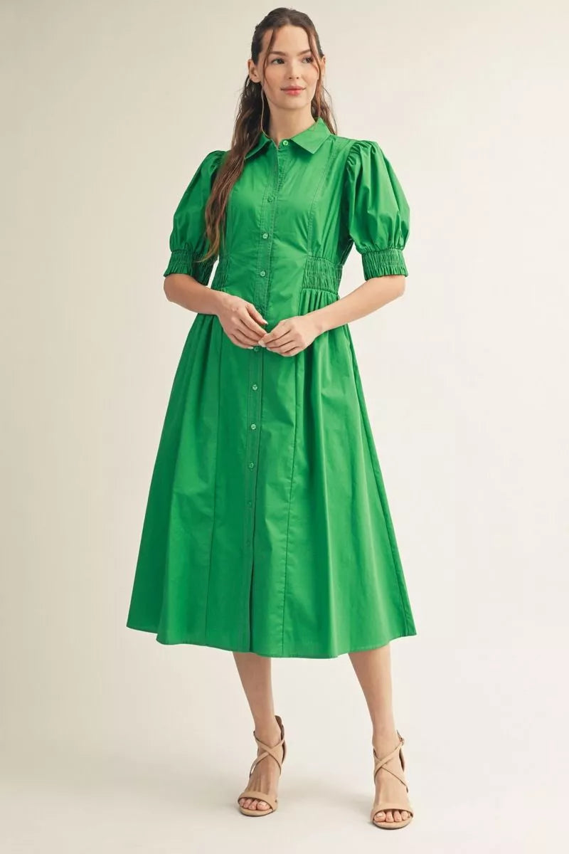 Kelly Green Midi Dress by Jodifl