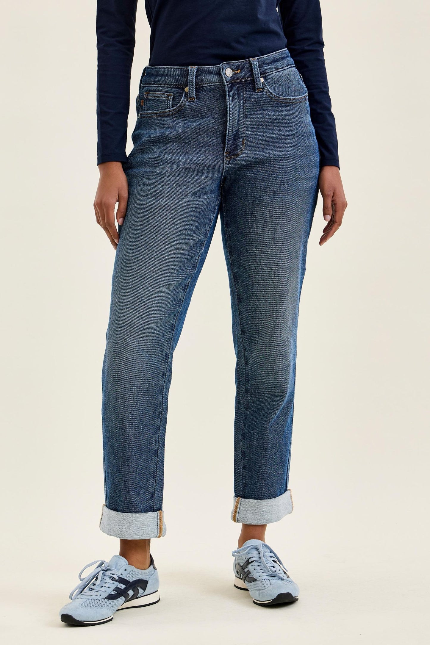 Judy Blue MR BILLIE Boyfriend DK Cozy Indigo Jeans (Knit Indigo) 881126