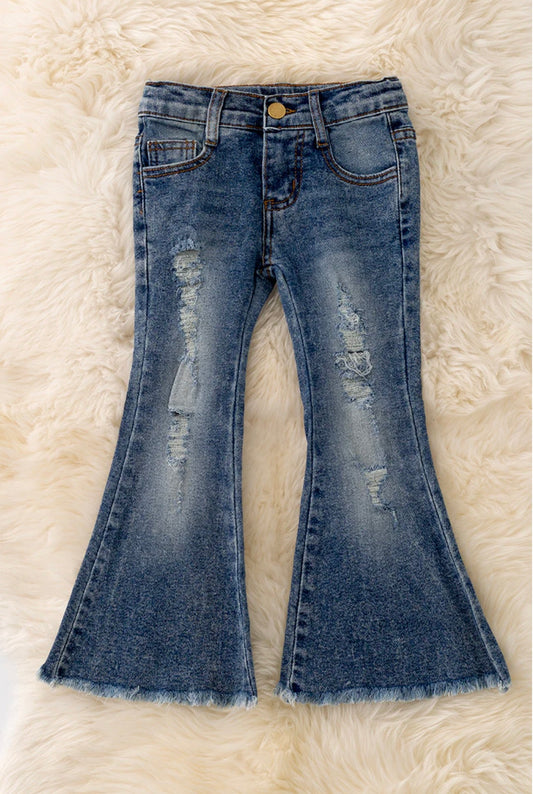 Flare Distressed Denim for Girls