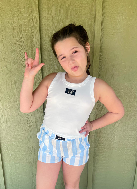Light Blue Darby Lulu Mac Shorts