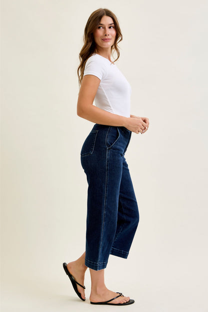 Judy Blue HW Ankle Wide Trouser Jean 82694