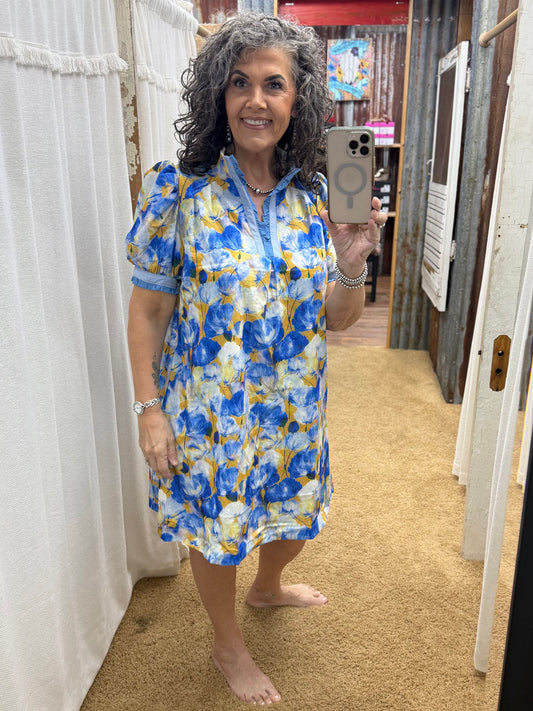 Blue Floral Dress