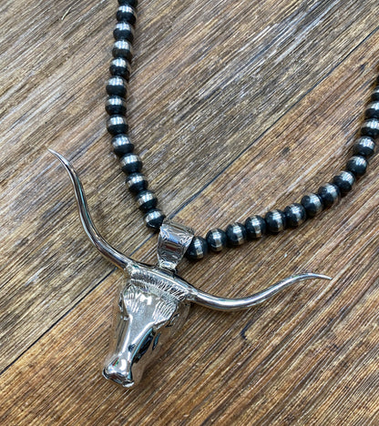 BOHO SOL Longhorn Steer Pendant