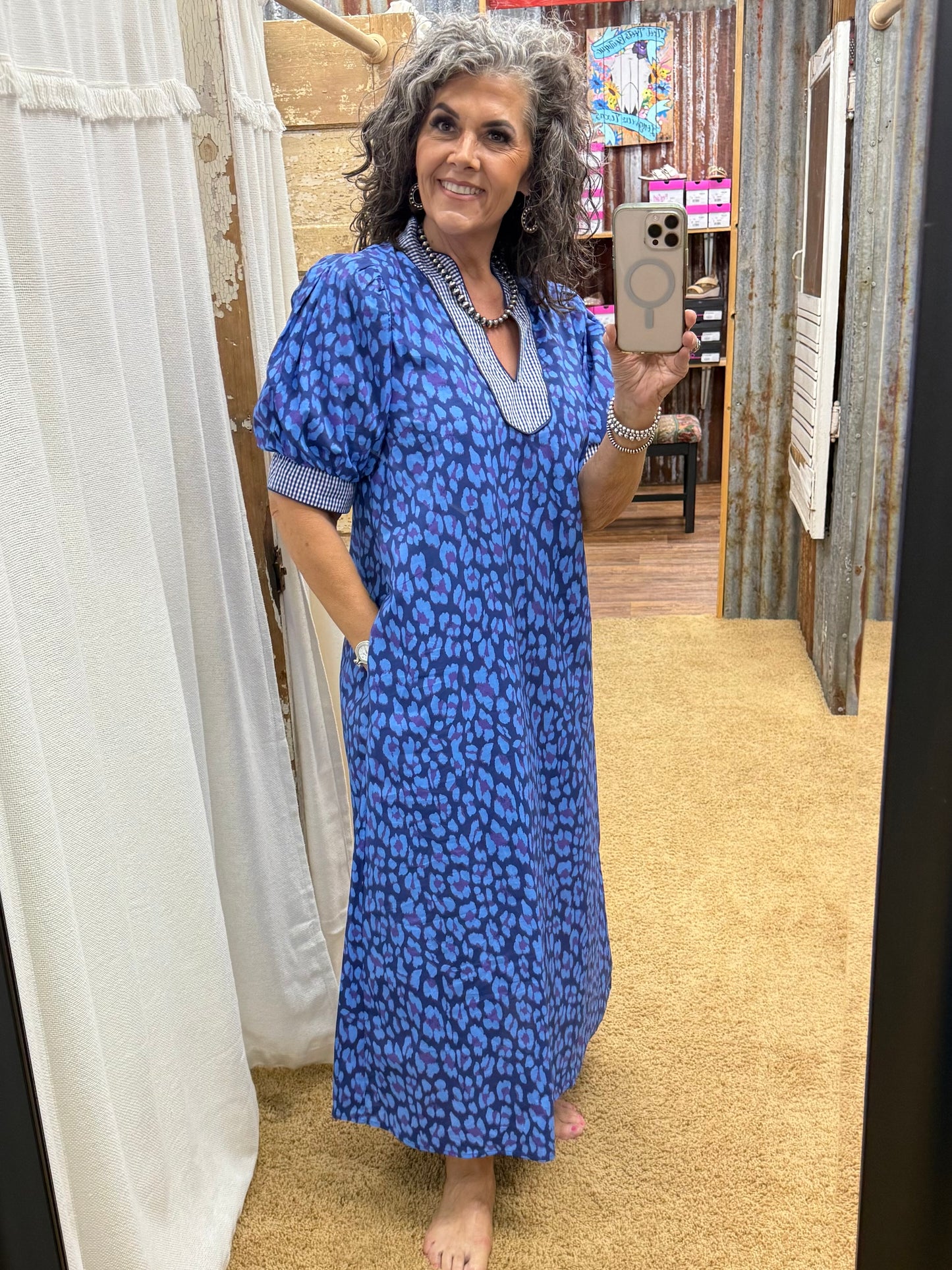 Blue Leopard Entro Dress
