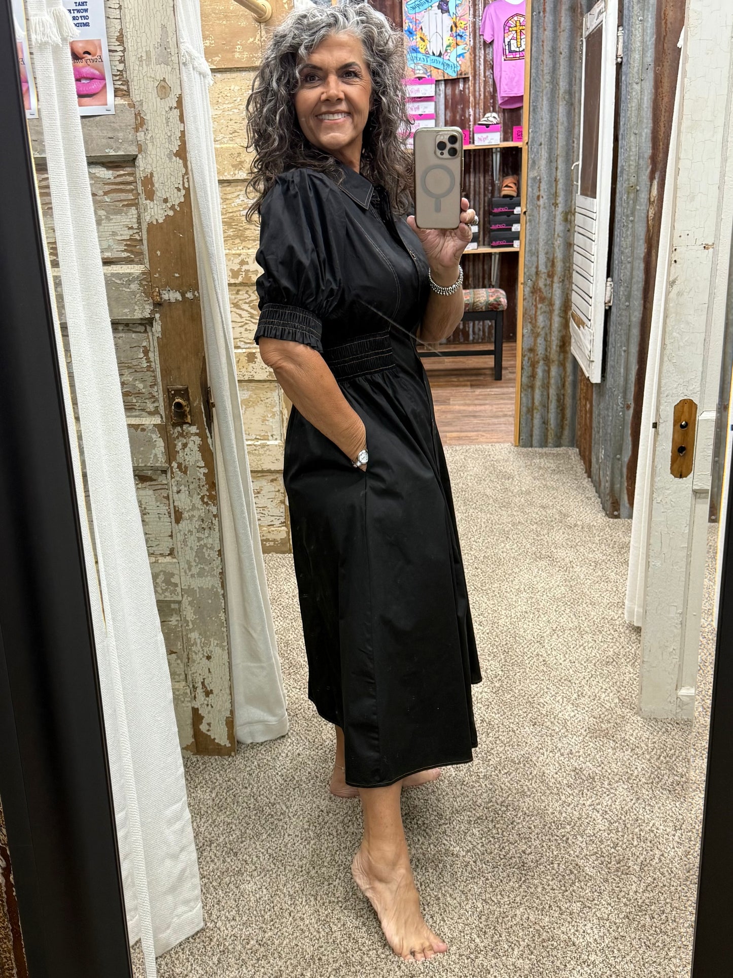 Black Midi Dress by Jodifl