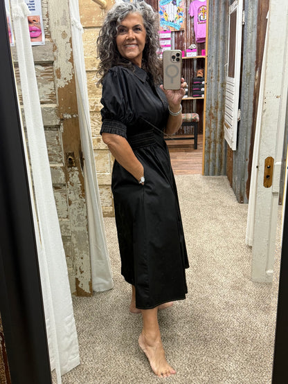 Black Midi Dress by Jodifl