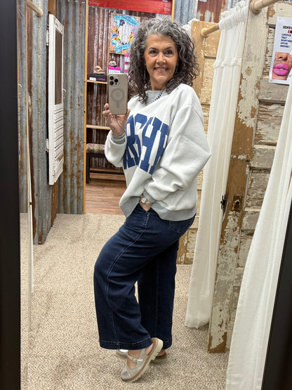 Judy Blue HW Ankle Wide Trouser Jean 82694