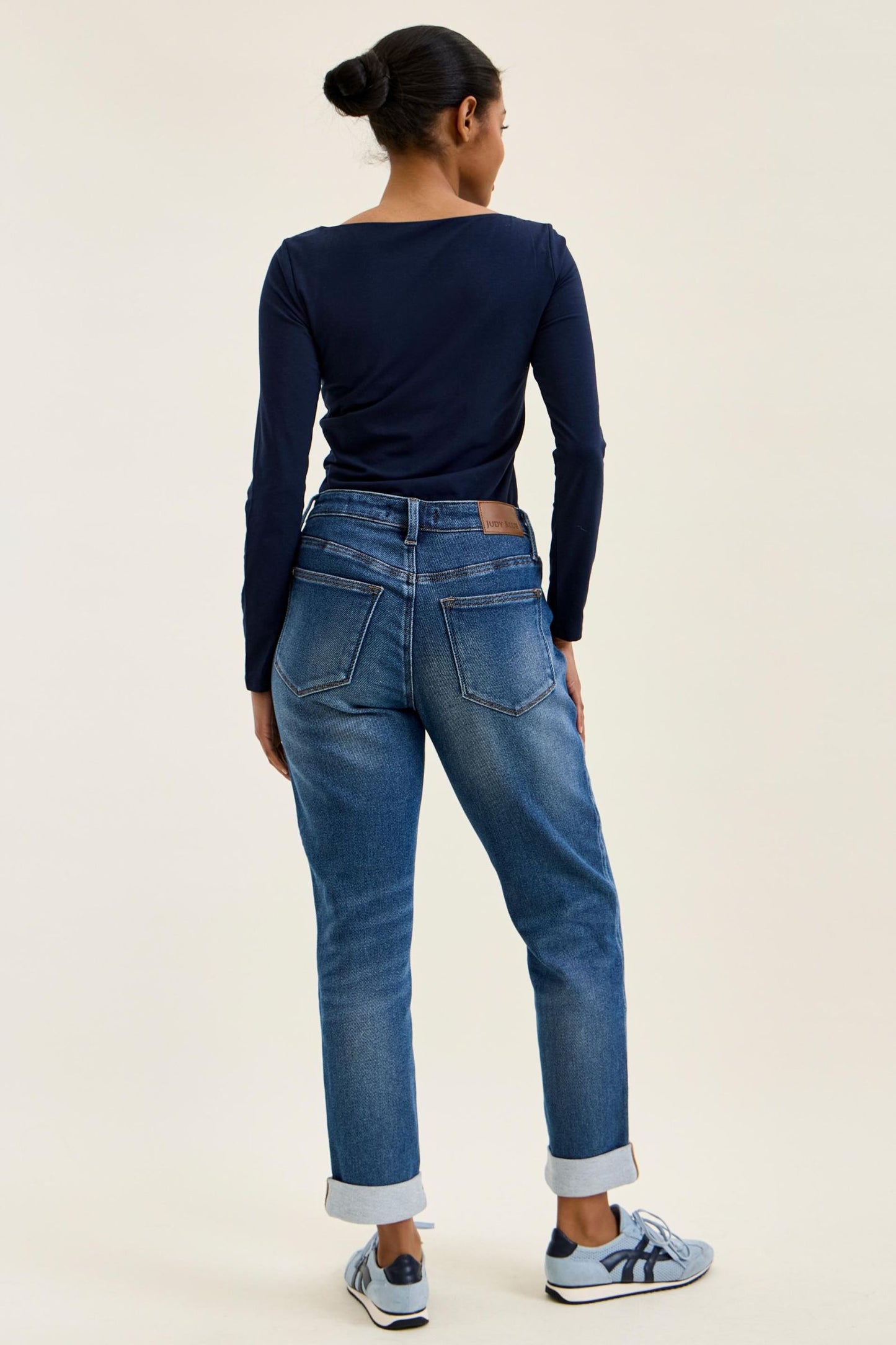 Judy Blue MR BILLIE Boyfriend DK Cozy Indigo Jeans (Knit Indigo) 881126
