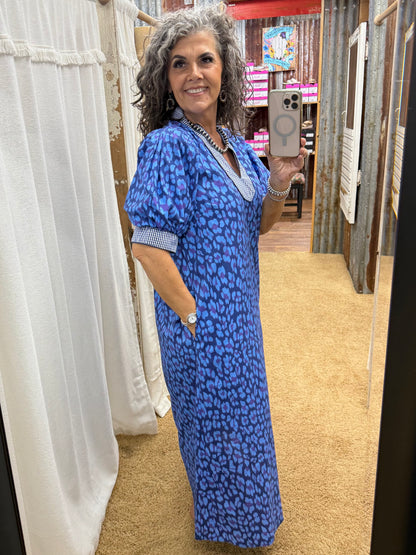 Blue Leopard Entro Dress