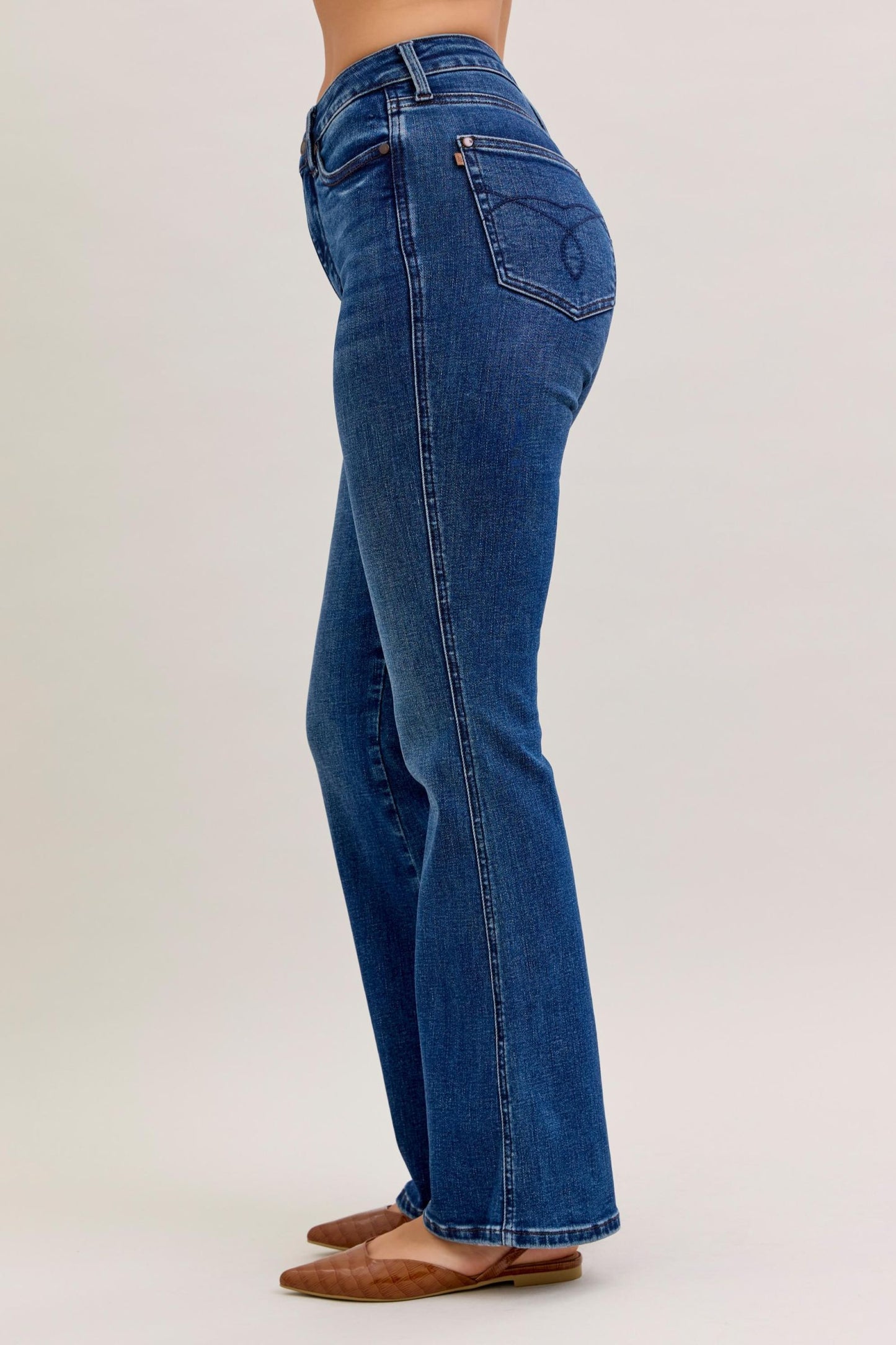 Judy Blue HW Tummy Control Bootcut Jeans Short Inseam 881062