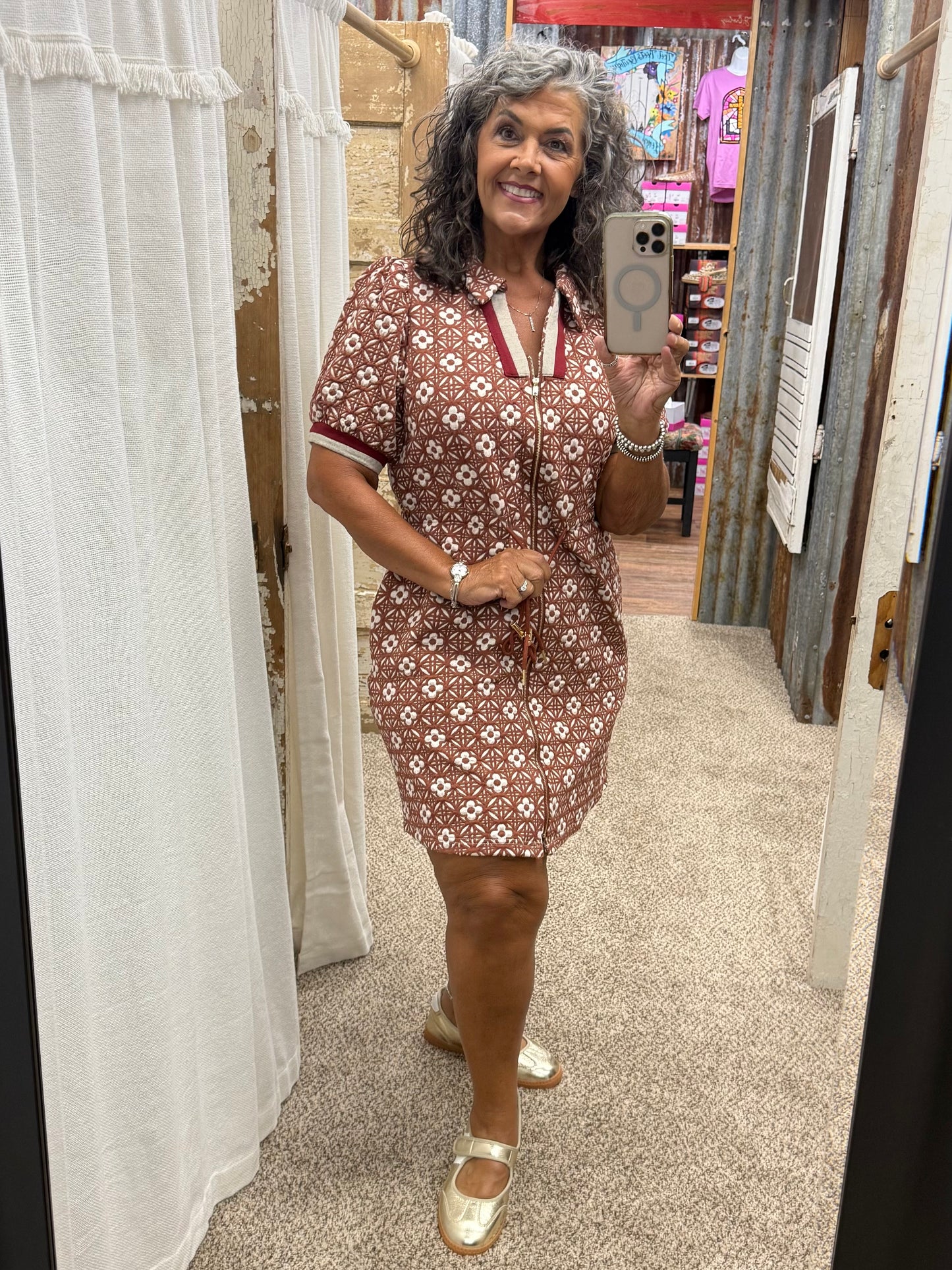 UMGEE Floral Short Sleeve Mini Dress