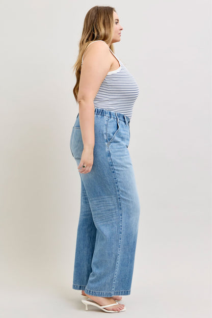 Judy Blue HW Featherweight Baggy Elasticated WB Jeans 881090