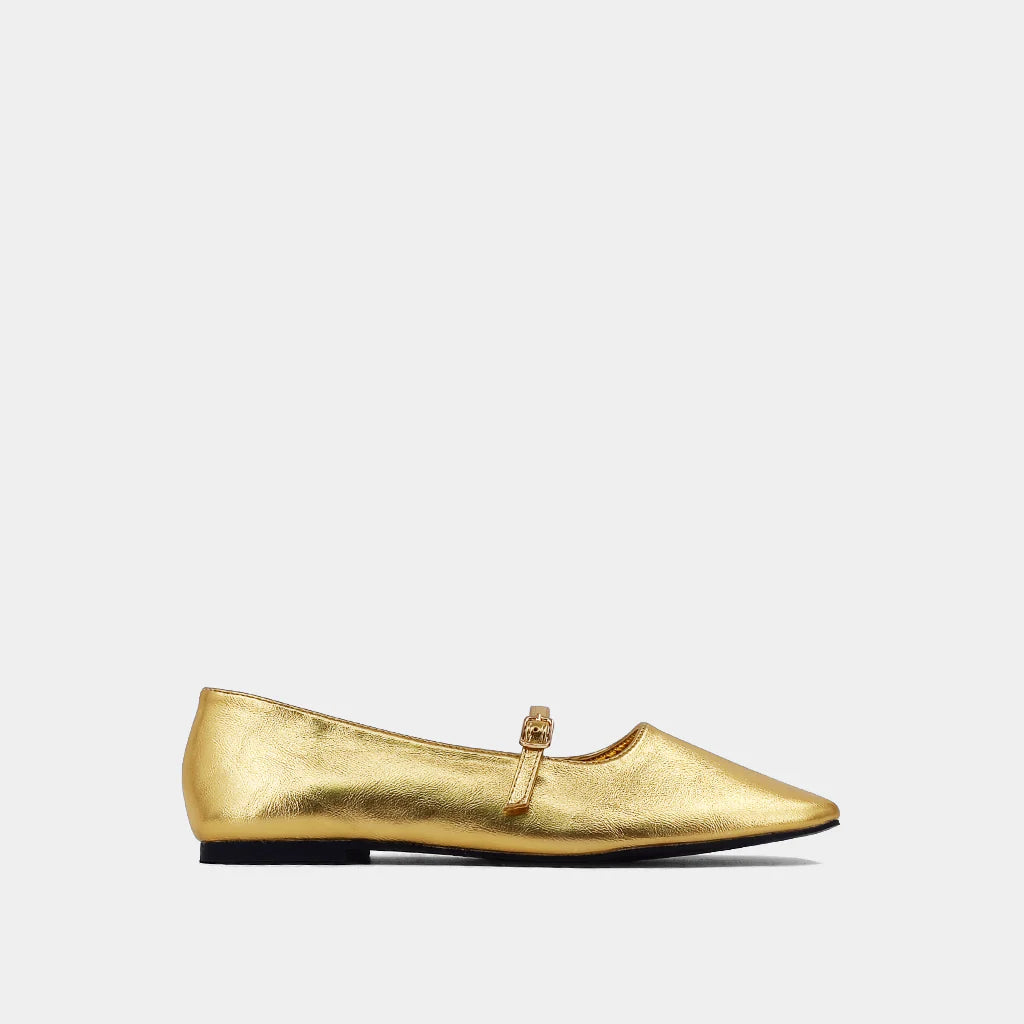 ShuShop Gold Adele Ballet Flat