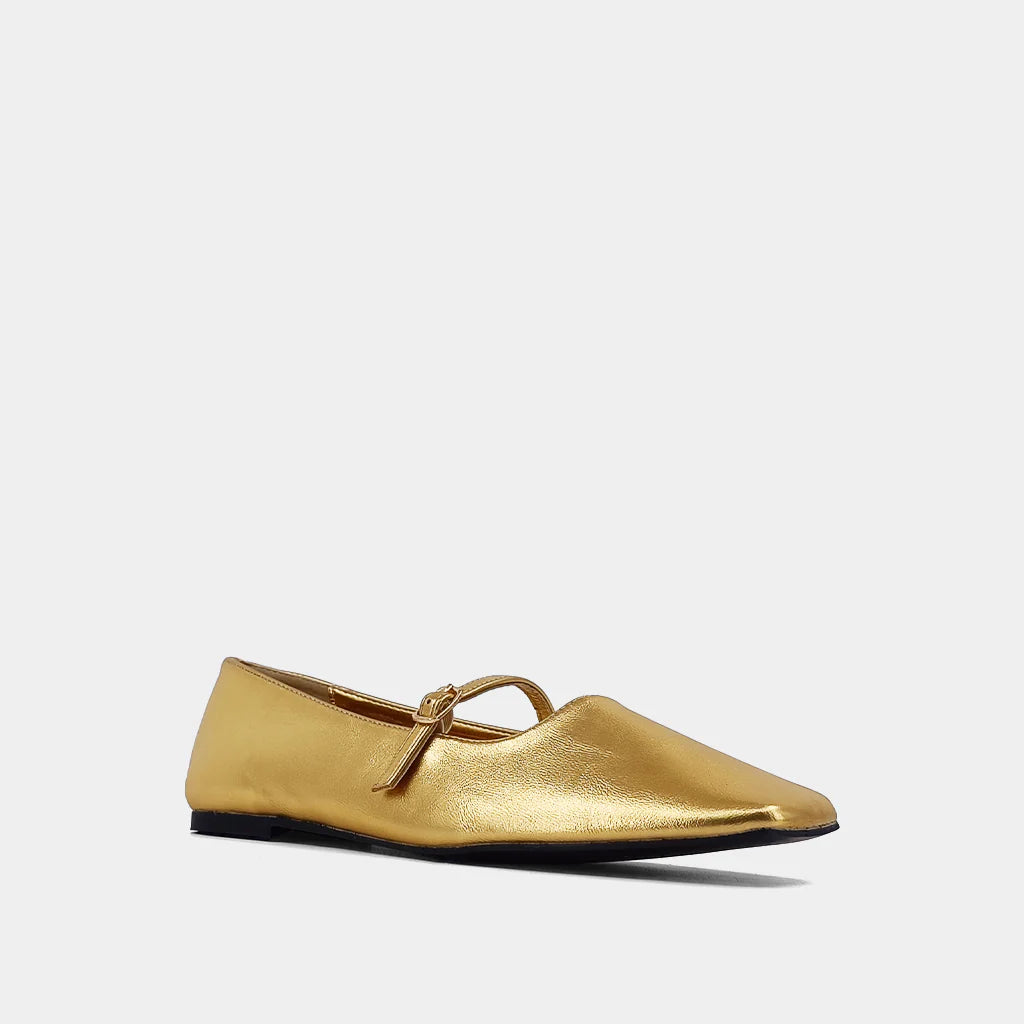 ShuShop Gold Adele Ballet Flat