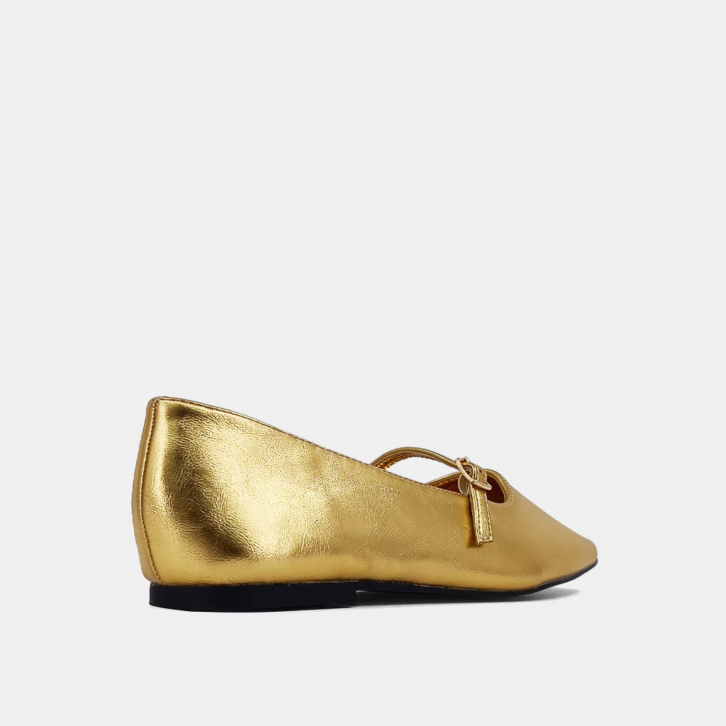 ShuShop Gold Adele Ballet Flat