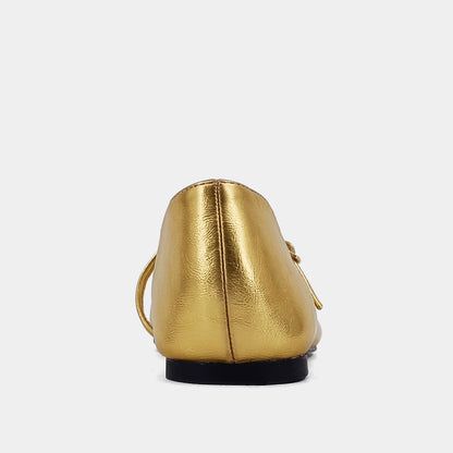 ShuShop Gold Adele Ballet Flat