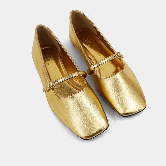 ShuShop Gold Adele Ballet Flat