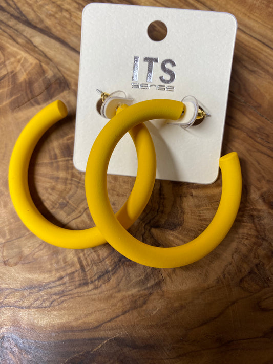 Yellow Hoop Earrings