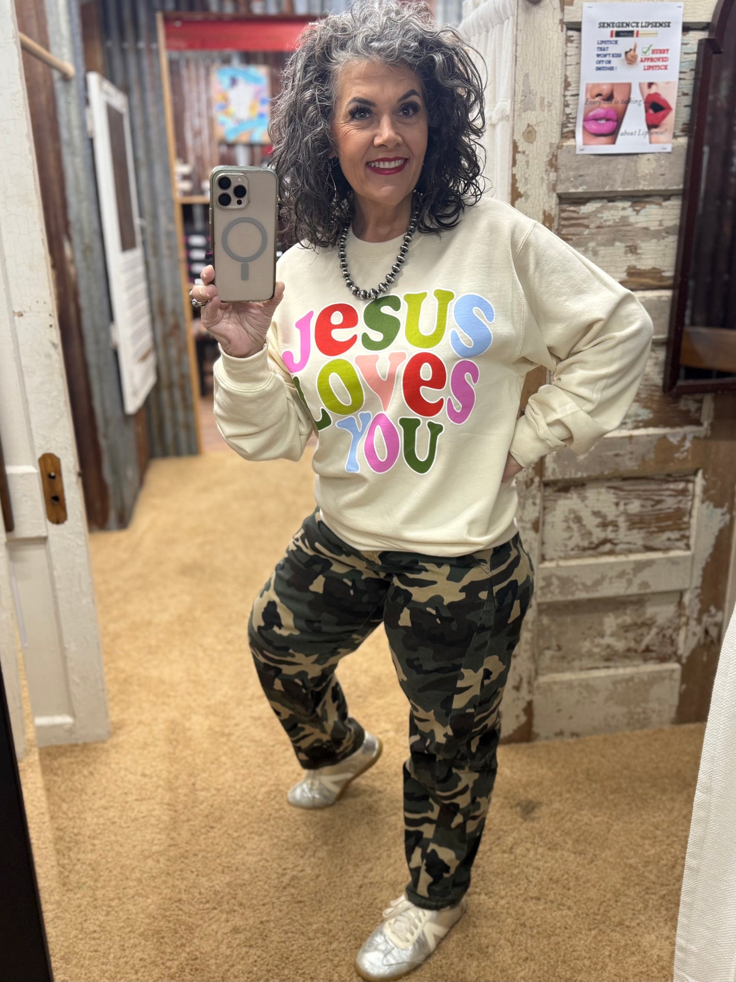 🧡🩵✝️JESUS LOVES YOU✝️💚🩷Sweatshirt