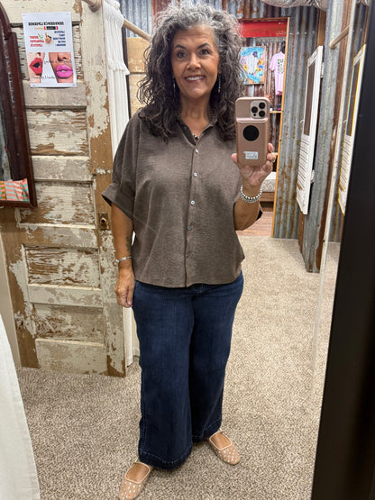 Entro Brown Dolman Sleeve Top