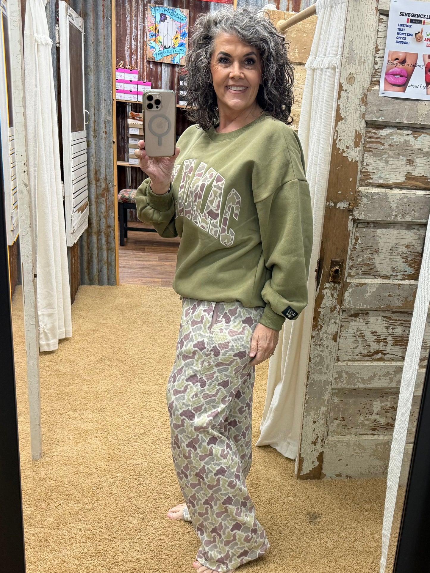 LULU MAC Green Camo Sweatshirt