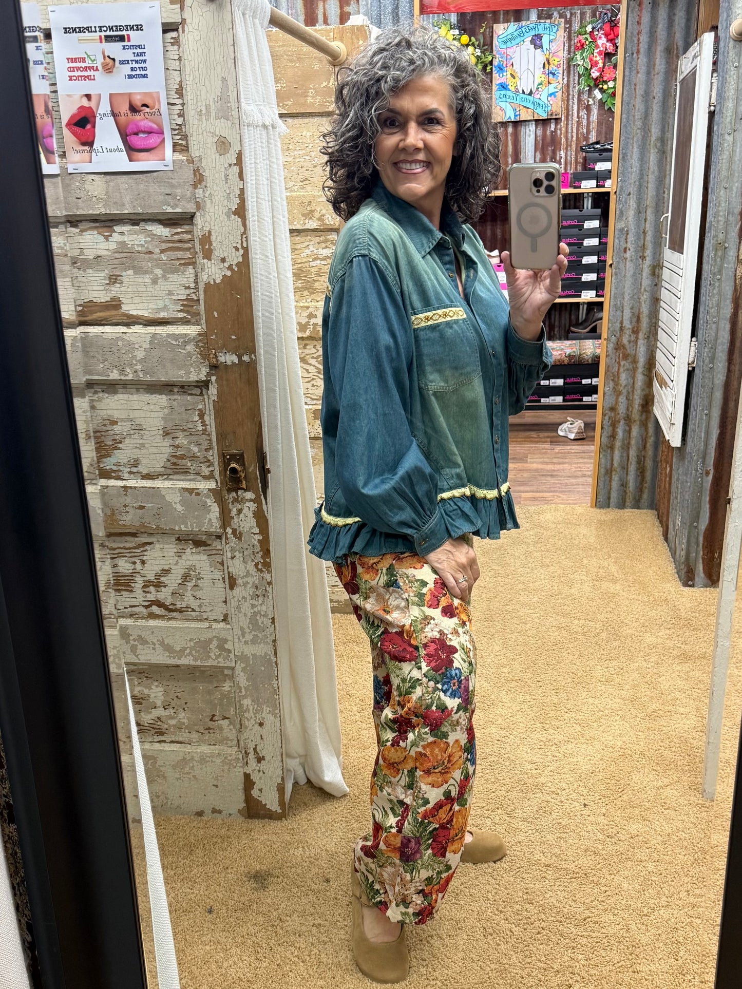 VINTAGE DENIM BLUE TOP